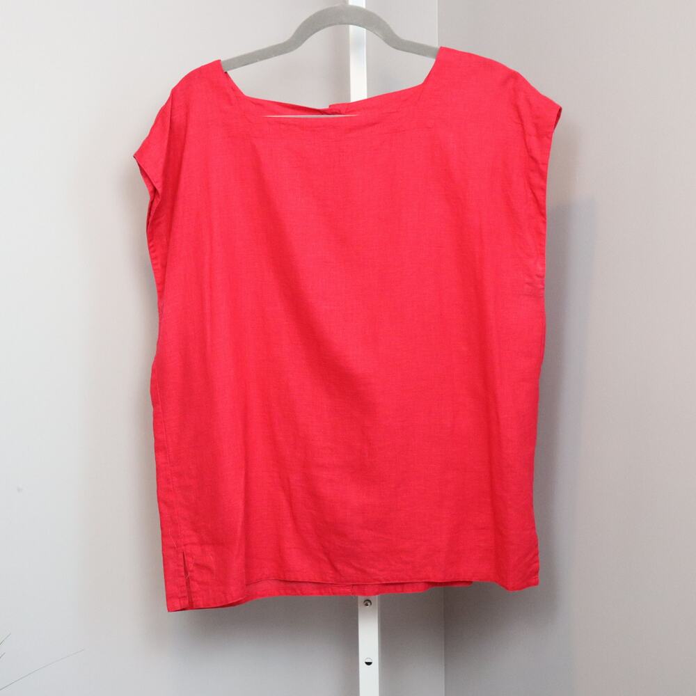 Vintage‎ Jones New York Linen Blend Side Button Sleeveless Top Size 14